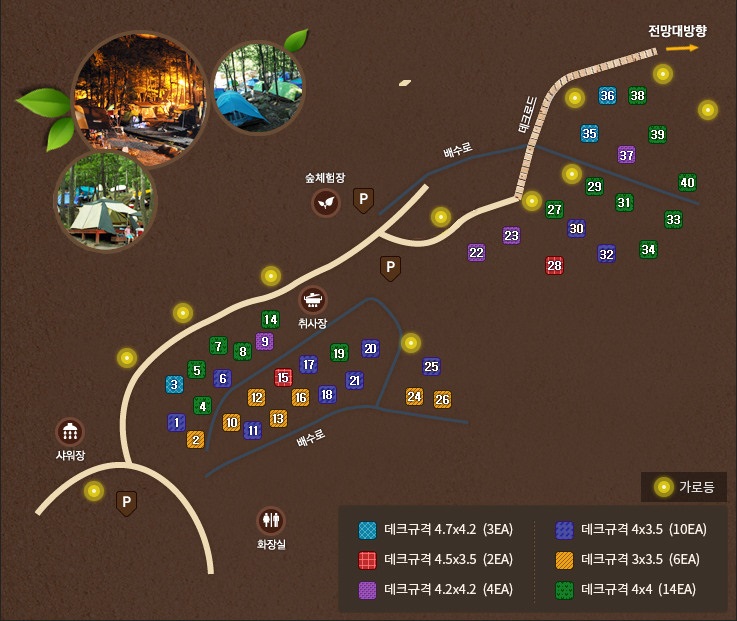 토함산자연휴양림 야영장 평면도
