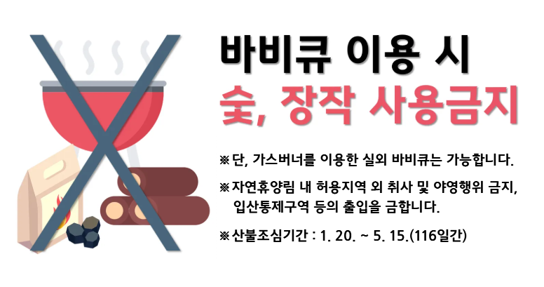 봄철 숯, 장작금지